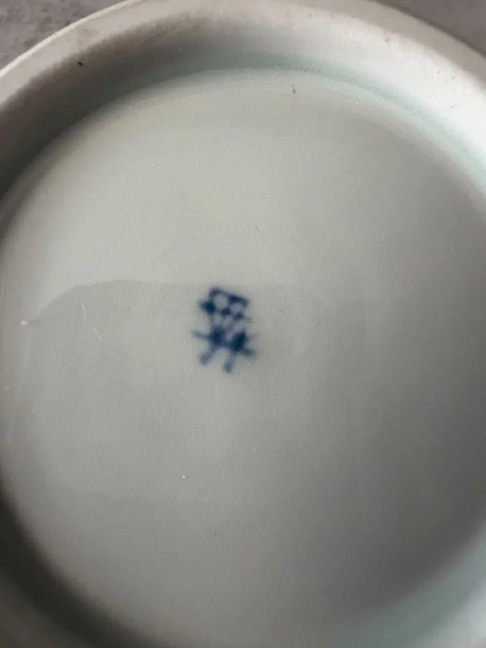 Vintage Tobe Ware Blue Sun Japan Baizan Kiln Ceramic Pitcher Hand Painted 6.5